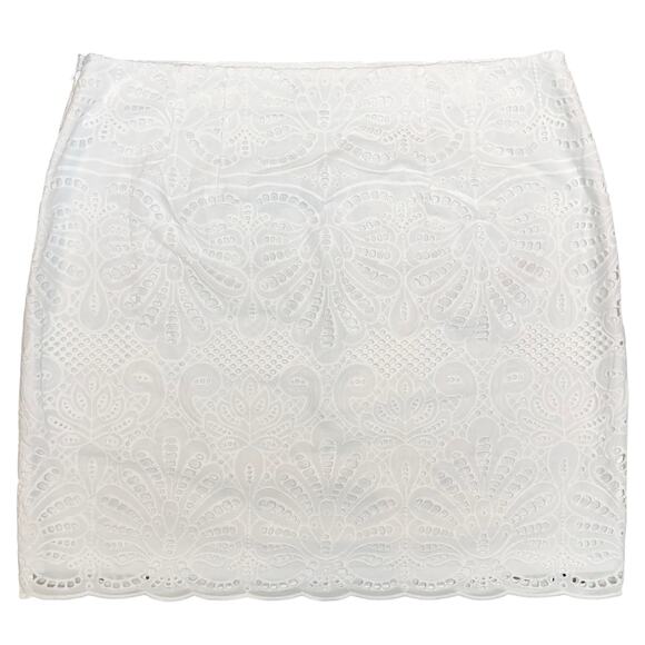 Talbots Skirt Cottage Romantic Eyelet Boho Feminine Lace Ethereal Fairy White 1X - Picture 1 of 5